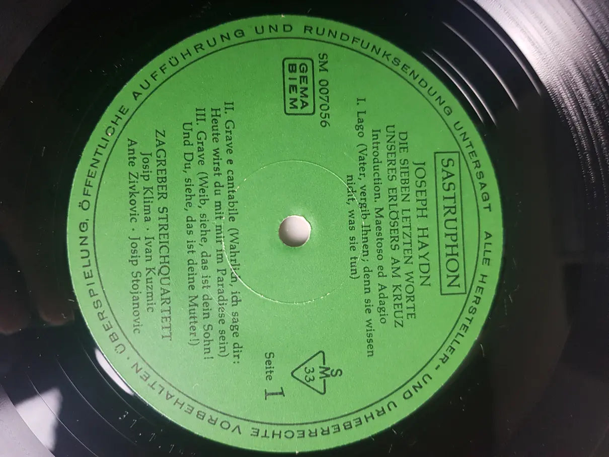 Joseph Haydn - Zagreber Streichquartett, Josip Klima, Ivan Kuzmic, Ante Zivkovic, Josip Stojanovic – Die Sieben Letzten Worte Unseres Erlösers Am Kreuz