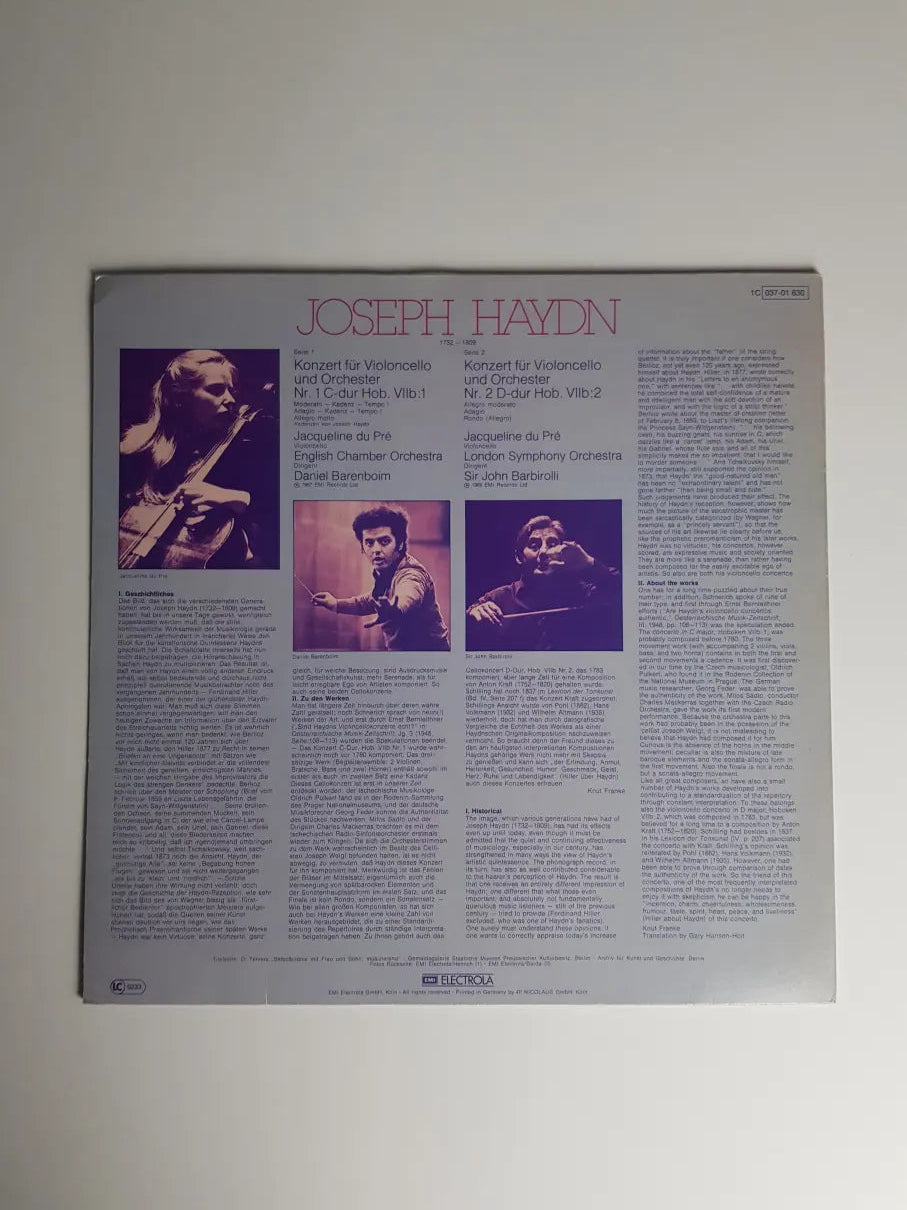 Haydn - Jacqueline Du Pré - English Chamber Orchestra - London Symphony Orchestra - Daniel Barenboim - Sir John Barbirolli – Cellokonzerte