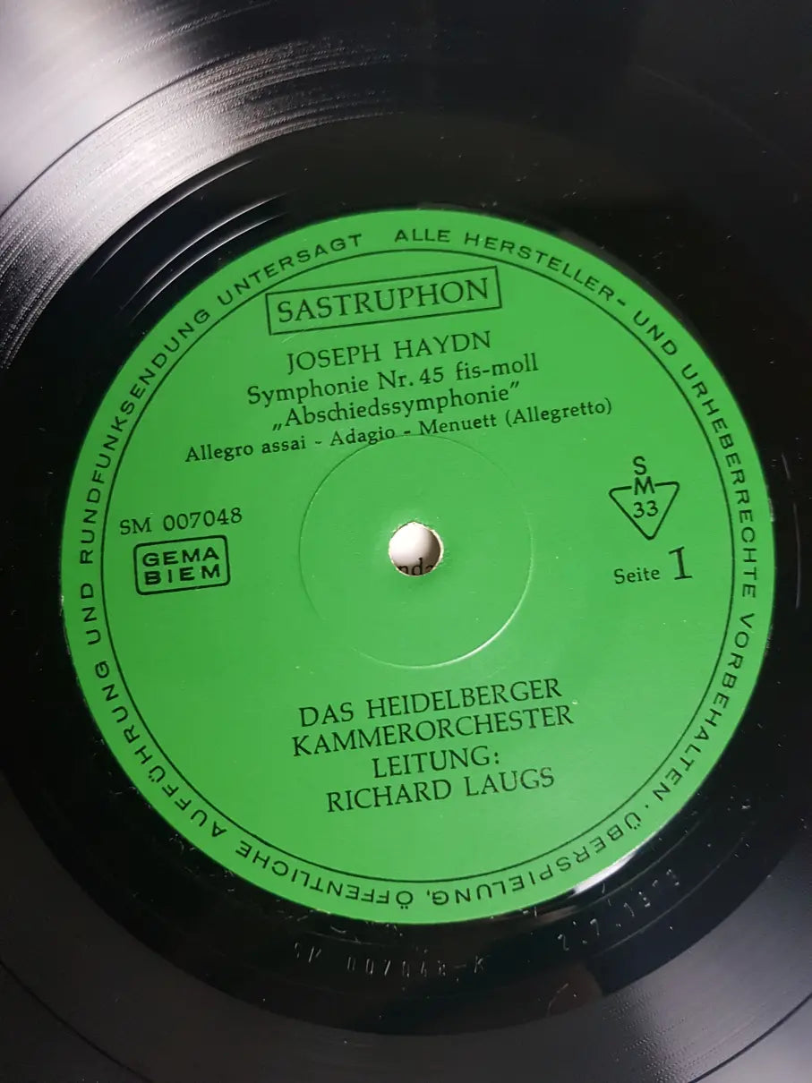 Joseph Haydn - Alexandre Magnin, Das Heidelberger Kammerorchester Leitung: Richard Laugs – Abschiedssinfonie - Flötenkonzert