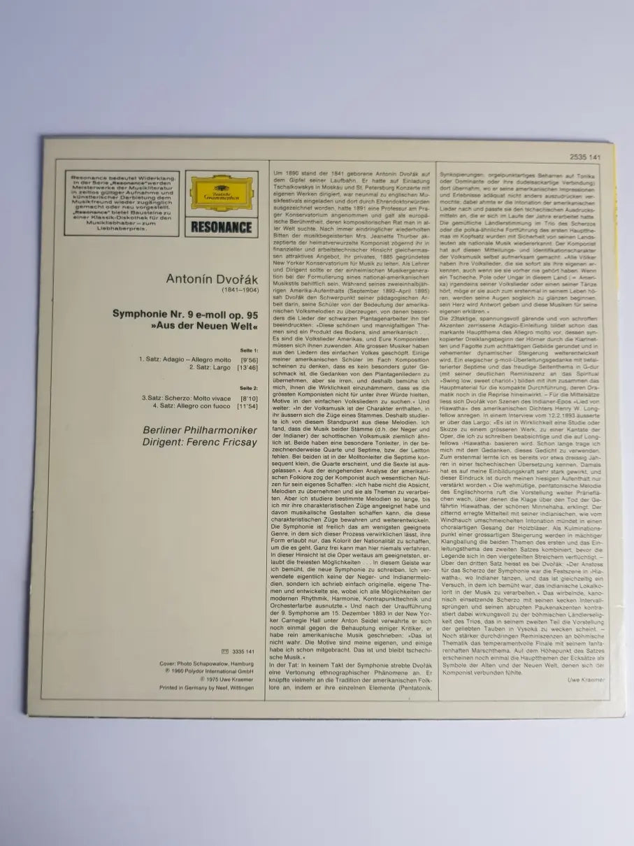 Dvořák, Berliner Philharmoniker, Ferenc Fricsay – Symphonie Nr. 9 "Aus Der Neuen Welt"