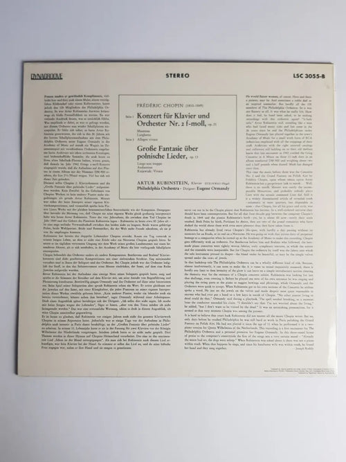 Artur Rubinstein, The Philadelphia Orchestra, Eugene Ormandy : Chopin – Concerto No. 2 In F Minor / Grand Fantasy On Polish Airs