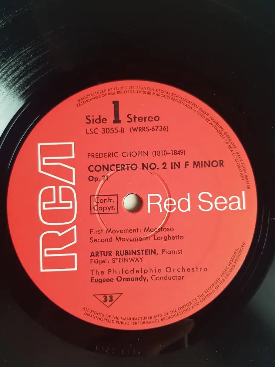 Artur Rubinstein, The Philadelphia Orchestra, Eugene Ormandy : Chopin – Concerto No. 2 In F Minor / Grand Fantasy On Polish Airs