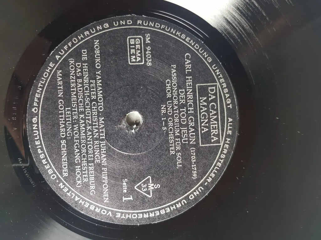 Carl Heinrich Graun, Nobuko Gamo-Yamamoto, Martin Gotthard Schneider – Der Tod Jesu. Passionoratorium Für Soli, Chor Und Orchester