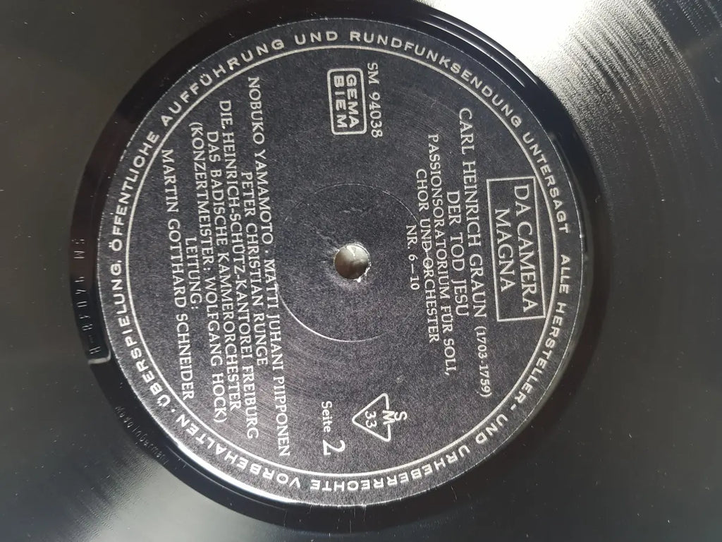 Carl Heinrich Graun, Nobuko Gamo-Yamamoto, Martin Gotthard Schneider – Der Tod Jesu. Passionoratorium Für Soli, Chor Und Orchester