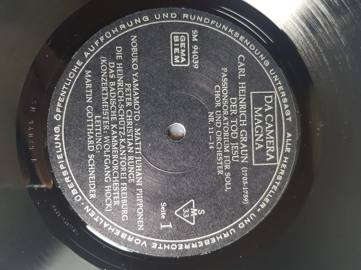 Carl Heinrich Graun, Nobuko Gamo-Yamamoto, Martin Gotthard Schneider – Der Tod Jesu. Passionoratorium Für Soli, Chor Und Orchester