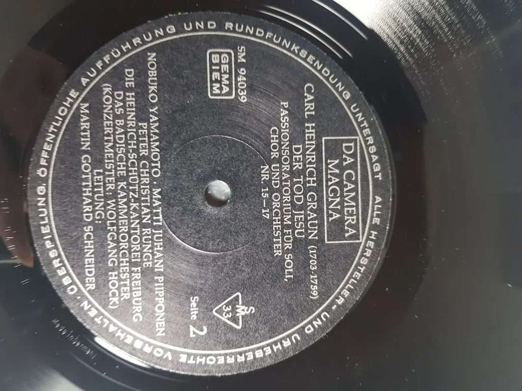 Carl Heinrich Graun, Nobuko Gamo-Yamamoto, Martin Gotthard Schneider – Der Tod Jesu. Passionoratorium Für Soli, Chor Und Orchester