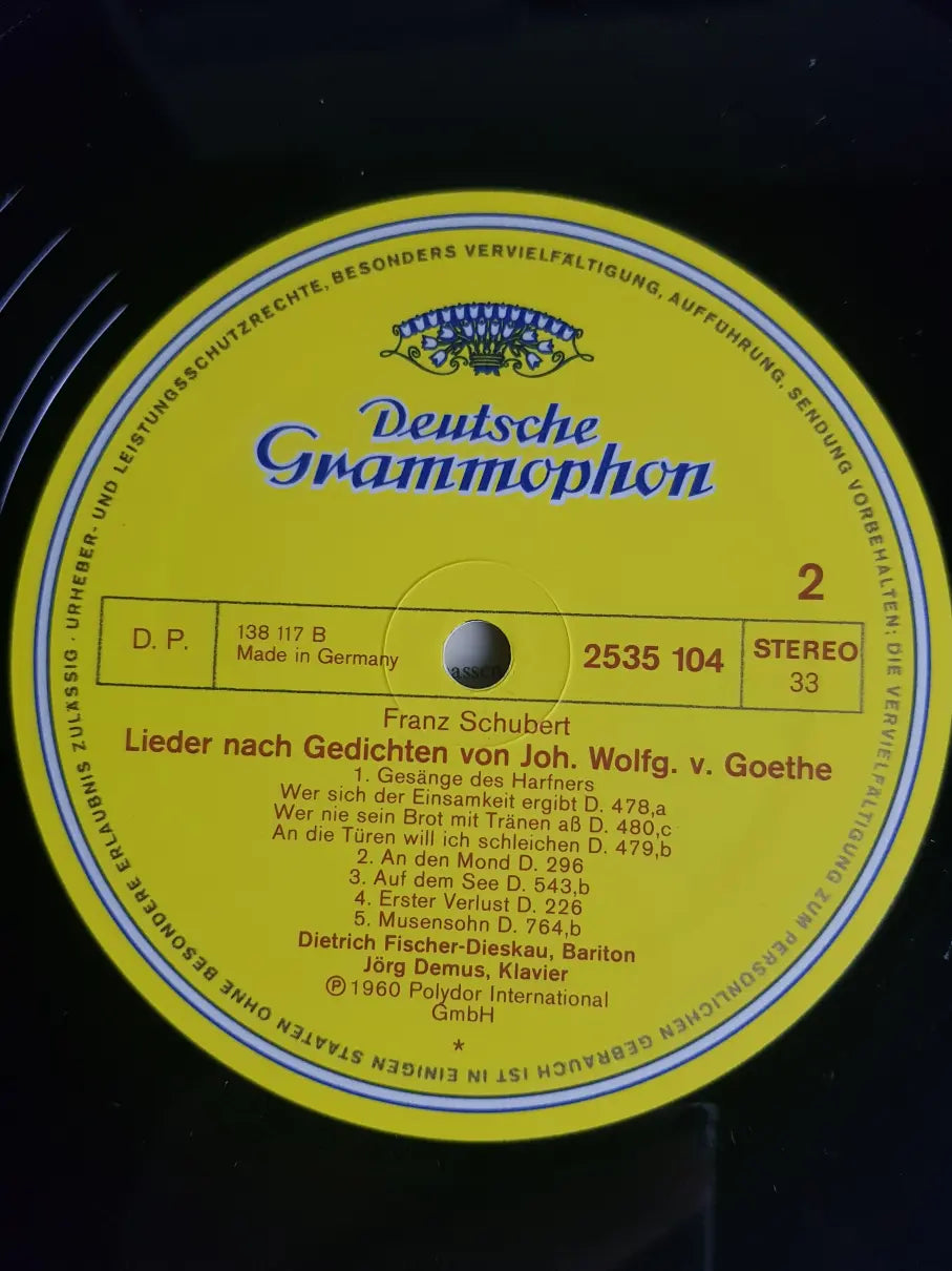 Franz Schubert, Dietrich Fischer-Dieskau • Jörg Demus – Ein Goethe-Liederabend