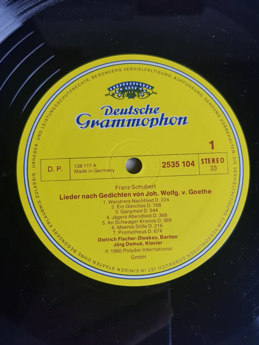 Franz Schubert, Dietrich Fischer-Dieskau • Jörg Demus – Ein Goethe-Liederabend