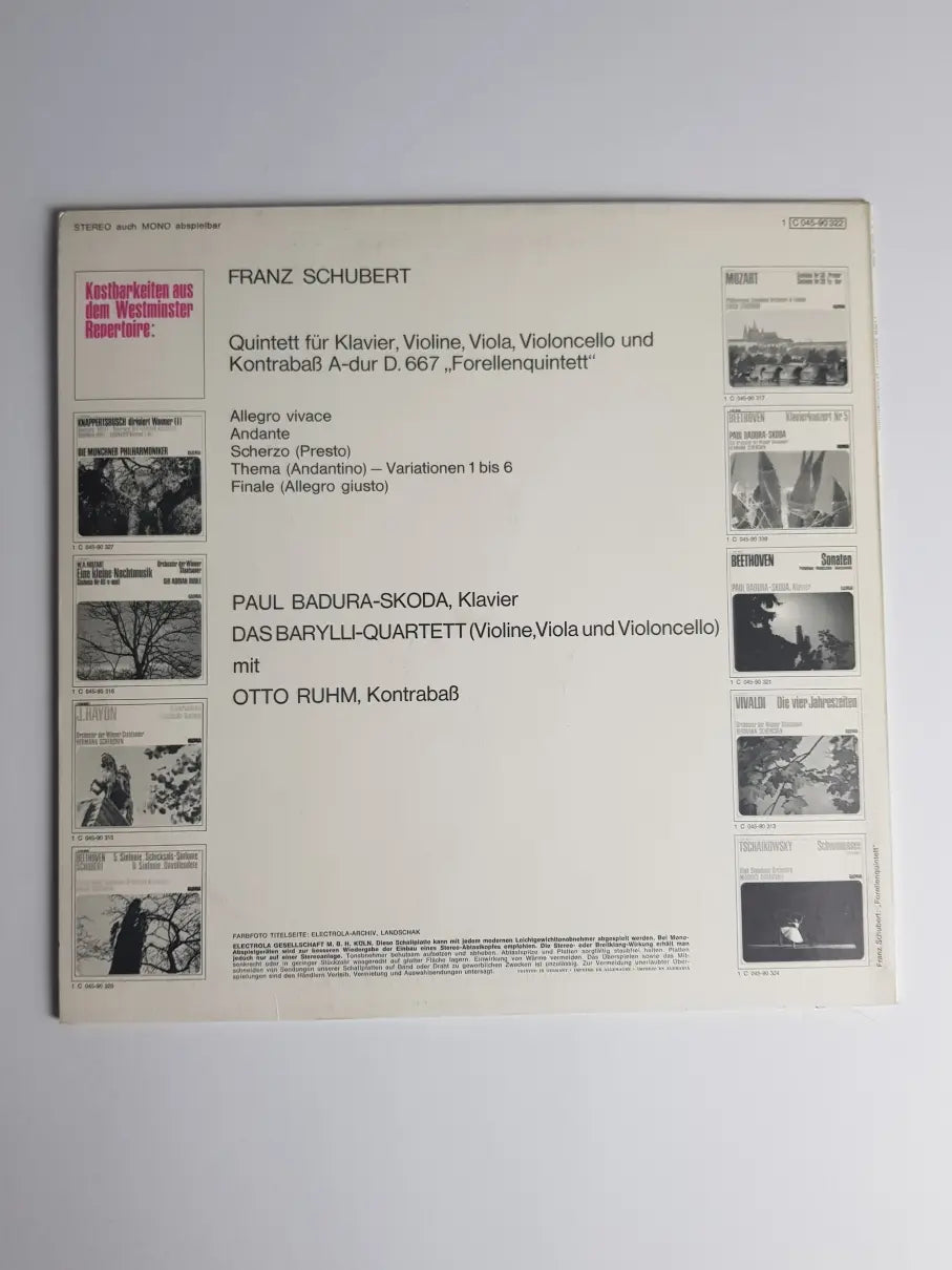 F. Schubert, Paul Badura-Skoda, Mitglieder Des Barylli-Quartetts – Forellen-Quintett