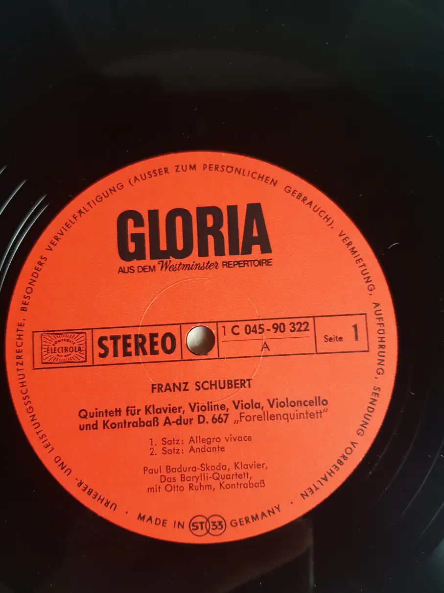 F. Schubert, Paul Badura-Skoda, Mitglieder Des Barylli-Quartetts – Forellen-Quintett