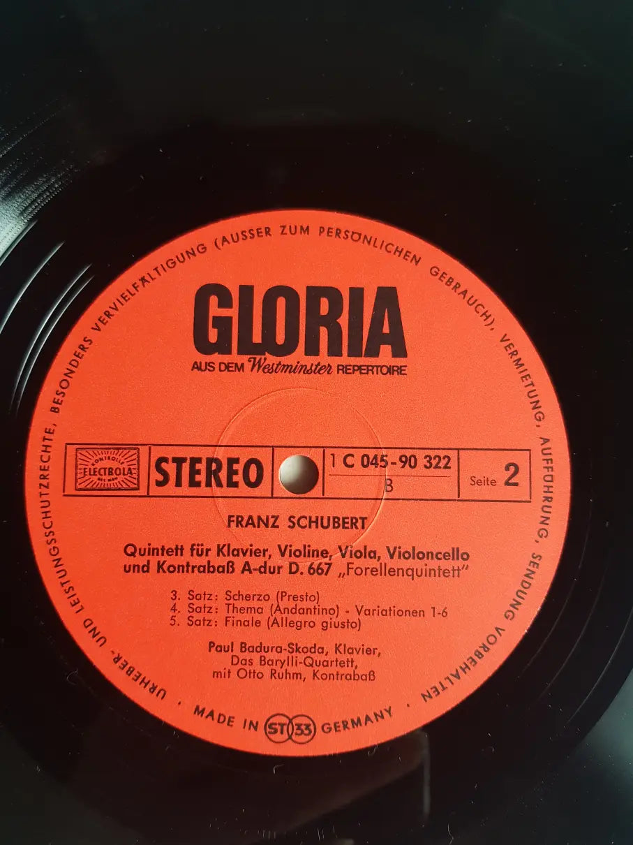 F. Schubert, Paul Badura-Skoda, Mitglieder Des Barylli-Quartetts – Forellen-Quintett