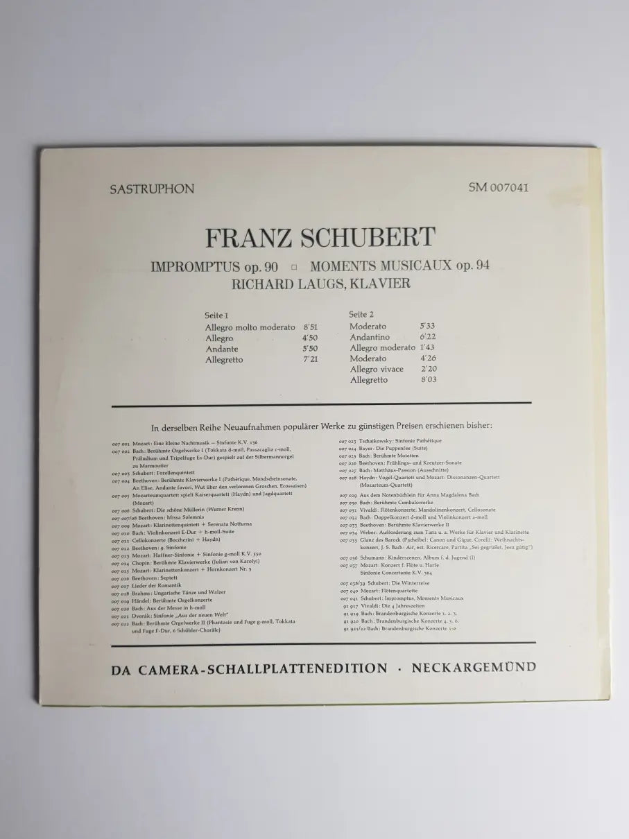 Franz Schubert, Richard Laugs – Impromptus - Moments Musicaux
