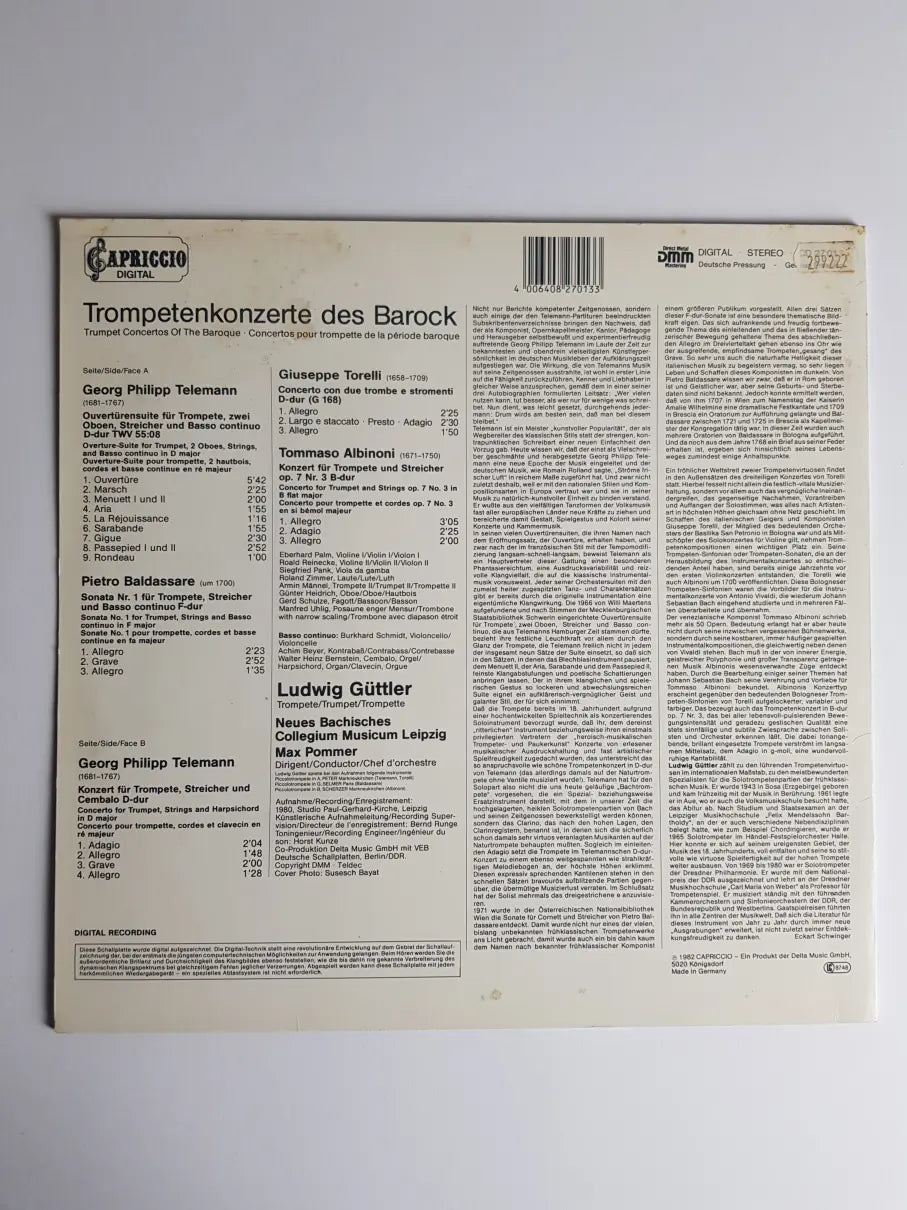 Ludwig Güttler / Telemann, Baldassari, Torelli, Albinoni – Trompetenkonzerte Des Barock