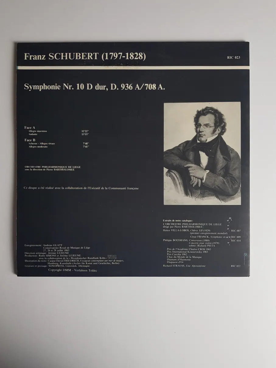 Franz Schubert, Orchestre Philharmonique De Liège Sous La Direction De Pierre Bartholomée – Symphonie Nr. 10 D Dur