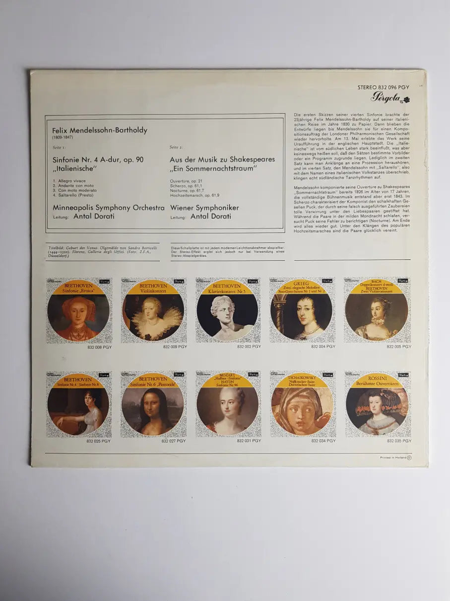 Felix Mendelssohn-Bartholdy – Italienische Sinfonie, Ein Sommernachtstraum