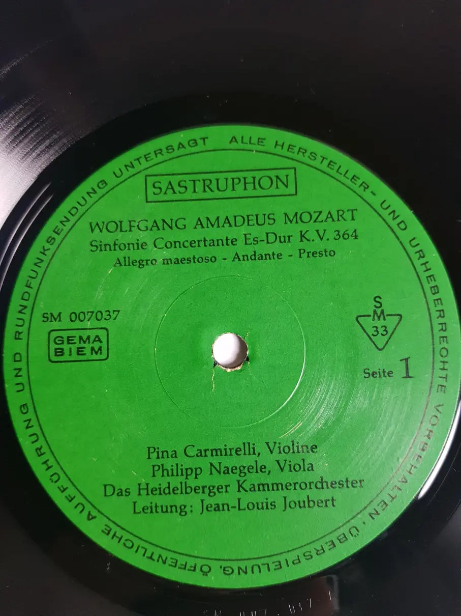 Mozart / Heidelberger Kammerorchester, Jean-Louis Joubert – Konzert Für Flöte Und Harfe, Sinfonie Concertante Für Violine Und Bratsche