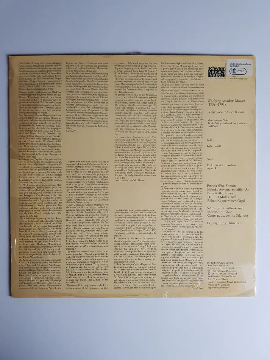 Wolfgang Amadeus Mozart – Dominicus-Messe/KV 66