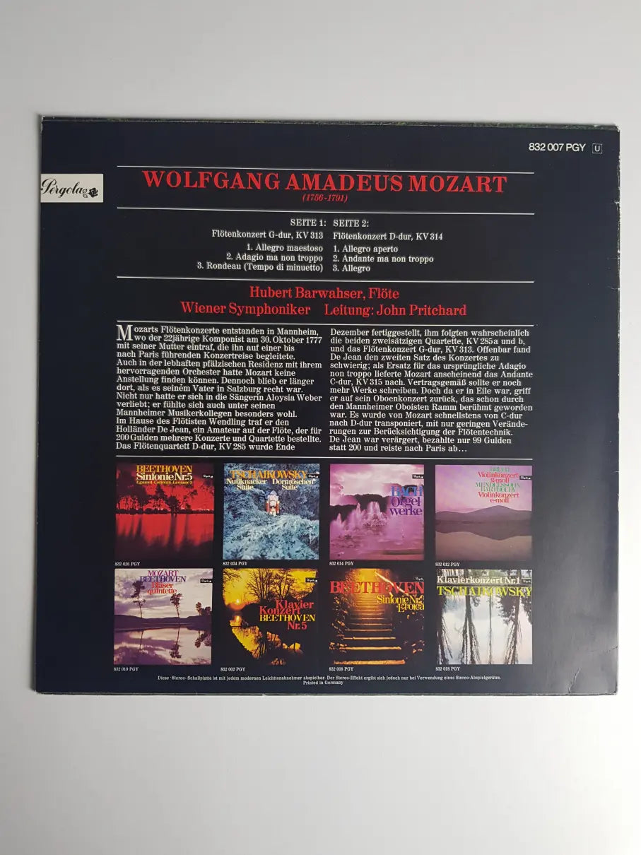 Mozart, Hubert Barwahser – Flötenkonzerte G-Dur KV313, D-Dur KV314