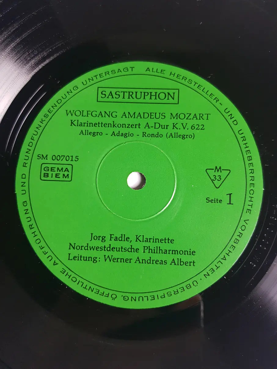 Mozart - Fadle, Mansfeld, Nordwestdeutsche Philharmonie Leitung: Werner Andreas Albert – Klarinettenkonzert / Hornkonzert Nr. 3