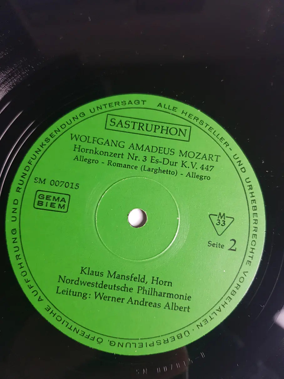 Mozart - Fadle, Mansfeld, Nordwestdeutsche Philharmonie Leitung: Werner Andreas Albert – Klarinettenkonzert / Hornkonzert Nr. 3
