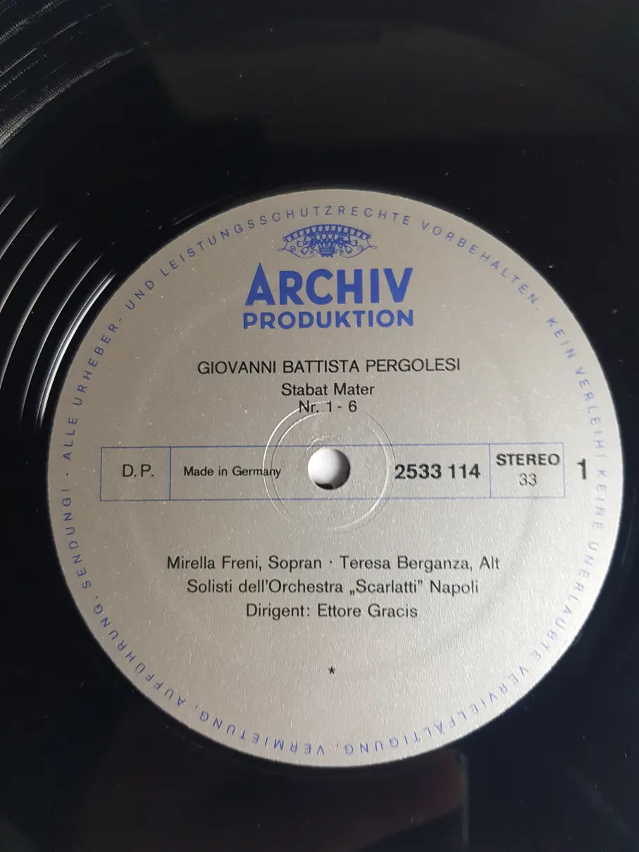 Giovanni Battista Pergolesi - Mirella Freni • Teresa Berganza, Solisti Dell'Orchestra «Scarlatti» Napoli, Ettore Gracis – Stabat Mater
