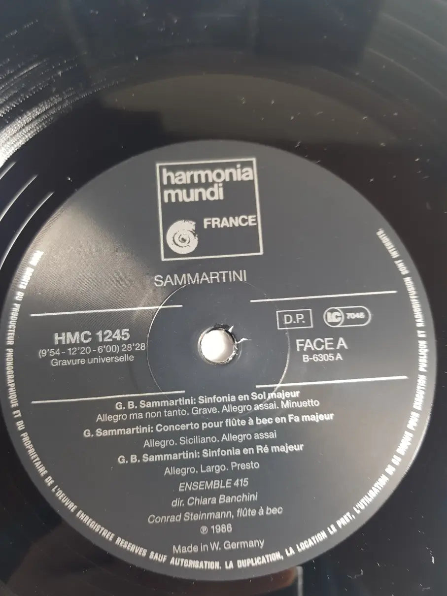 Giovanni Sammartini, Giuseppe Sammartini, Chiara Banchini, Ensemble 415 – Concerti & Sinfonie