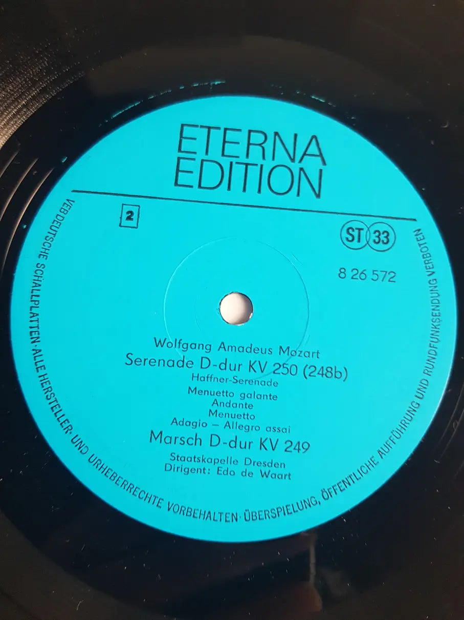 Mozart Edo de Waart Staatskapelle Dresden Serenade D-dur KV250, Haffner Serenade