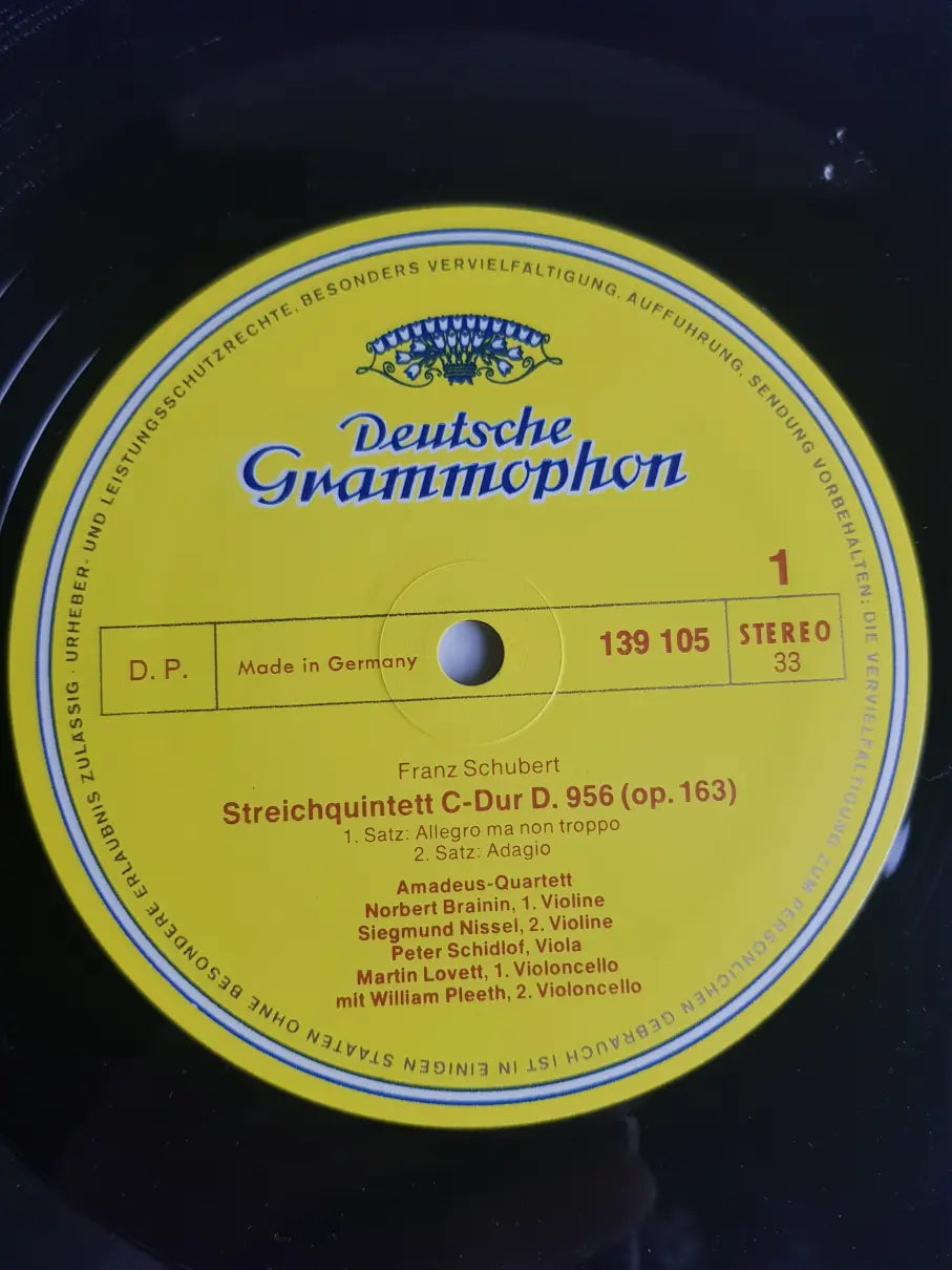 Schubert - Amadeus-Quartett • William Pleeth – Streichquintett C-dur