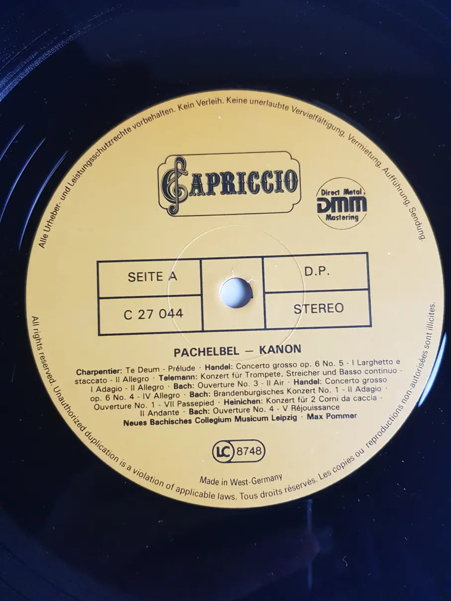 Neues Bachisches Collegium Musicum Leipzig · Pachelbel · J. S. Bach · Händel · Telemann · Haydn · Charpentier, Max Pommer – Pachelbel · Kanon · J. S. Bach · Händel · Telemann · Haydn · Charpentier · Neues Bachisches Collegium Musicum Leipzig · Max Pommer