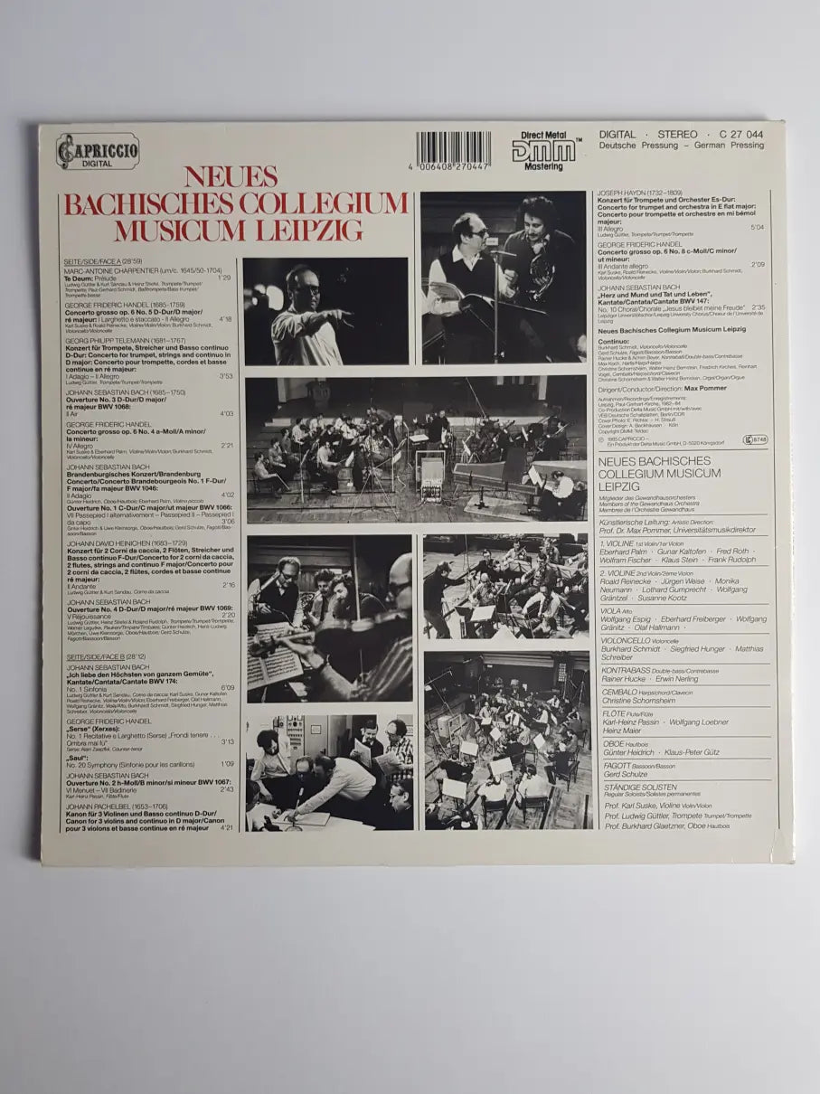 Neues Bachisches Collegium Musicum Leipzig · Pachelbel · J. S. Bach · Händel · Telemann · Haydn · Charpentier, Max Pommer – Pachelbel · Kanon · J. S. Bach · Händel · Telemann · Haydn · Charpentier · Neues Bachisches Collegium Musicum Leipzig · Max Pommer