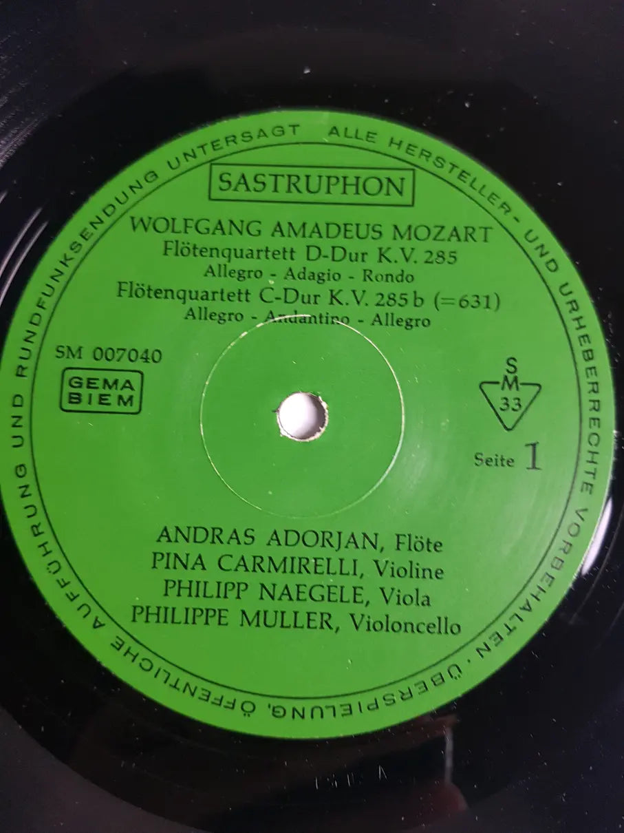Mozart / András Adorján, Pina Carmirelli, Philipp Naegele, Philippe Muller – 4 Flötenquartette