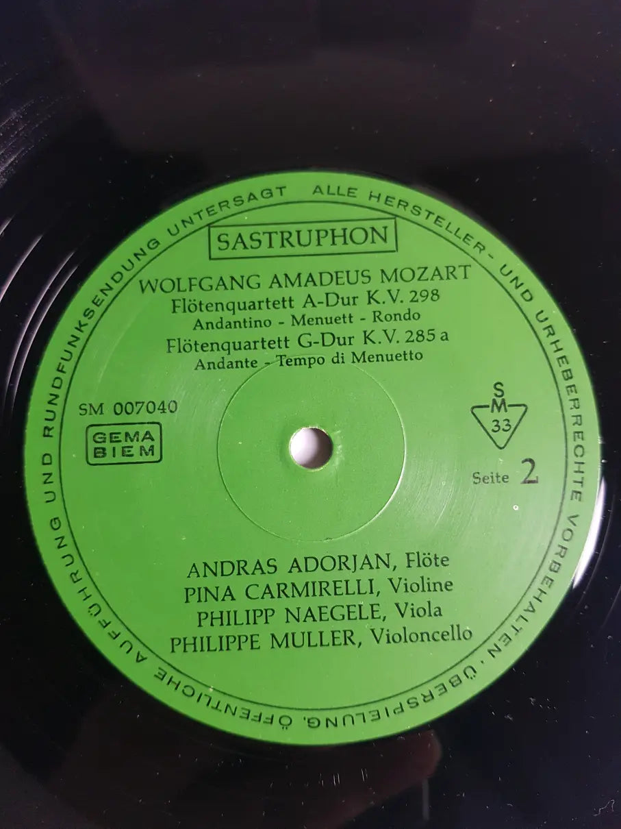Mozart / András Adorján, Pina Carmirelli, Philipp Naegele, Philippe Muller – 4 Flötenquartette