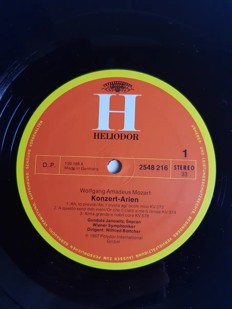 Wolfgang Amadeus Mozart, Gundula Janowitz, Wiener Symphoniker, Wilfried Boettcher – Konzert - Arien