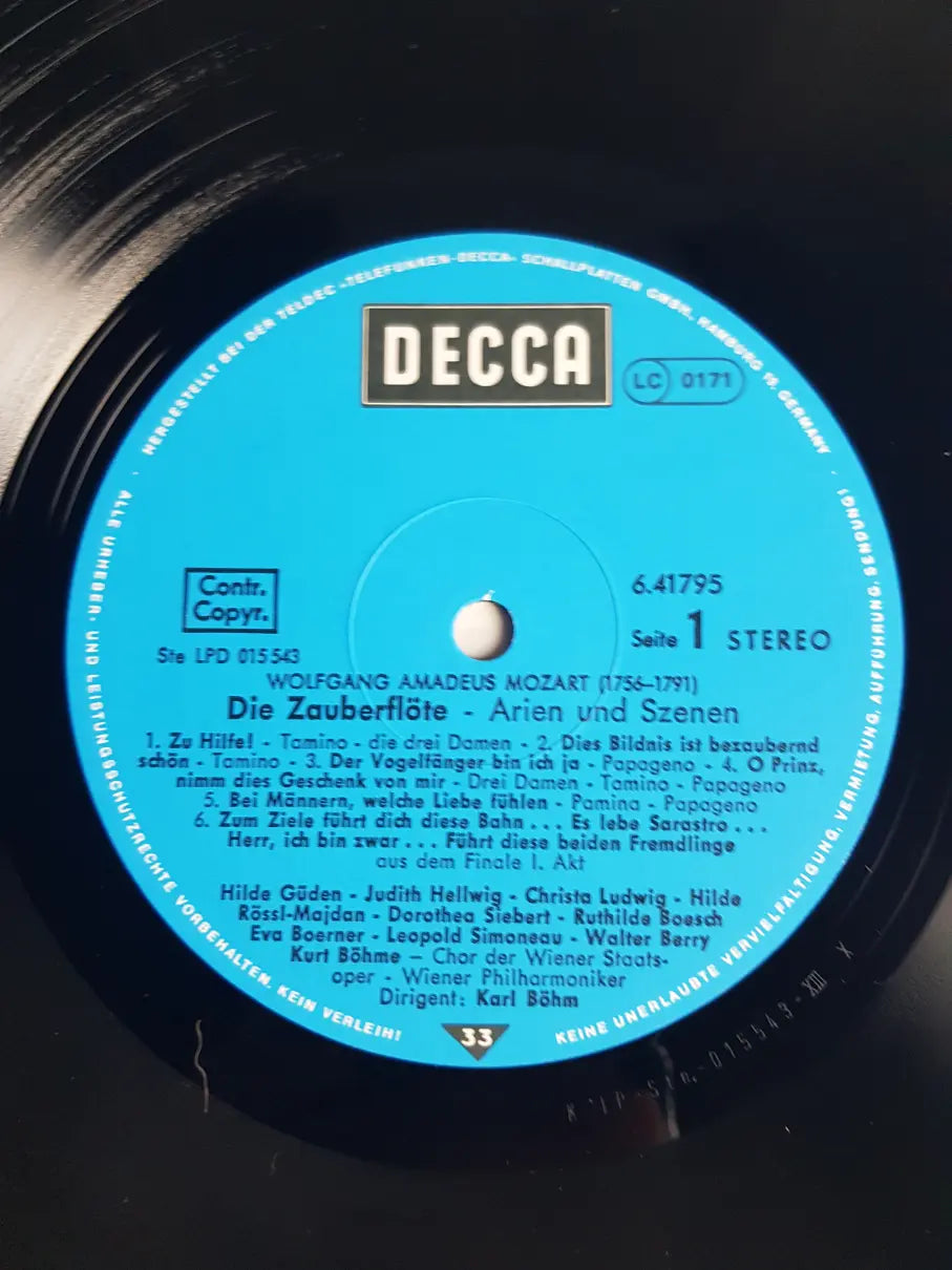 Mozart, Hilde Güden, Walter Berry, Kurt Böhme, Wiener Philharmoniker, Karl Böhm – Die Zauberflöte