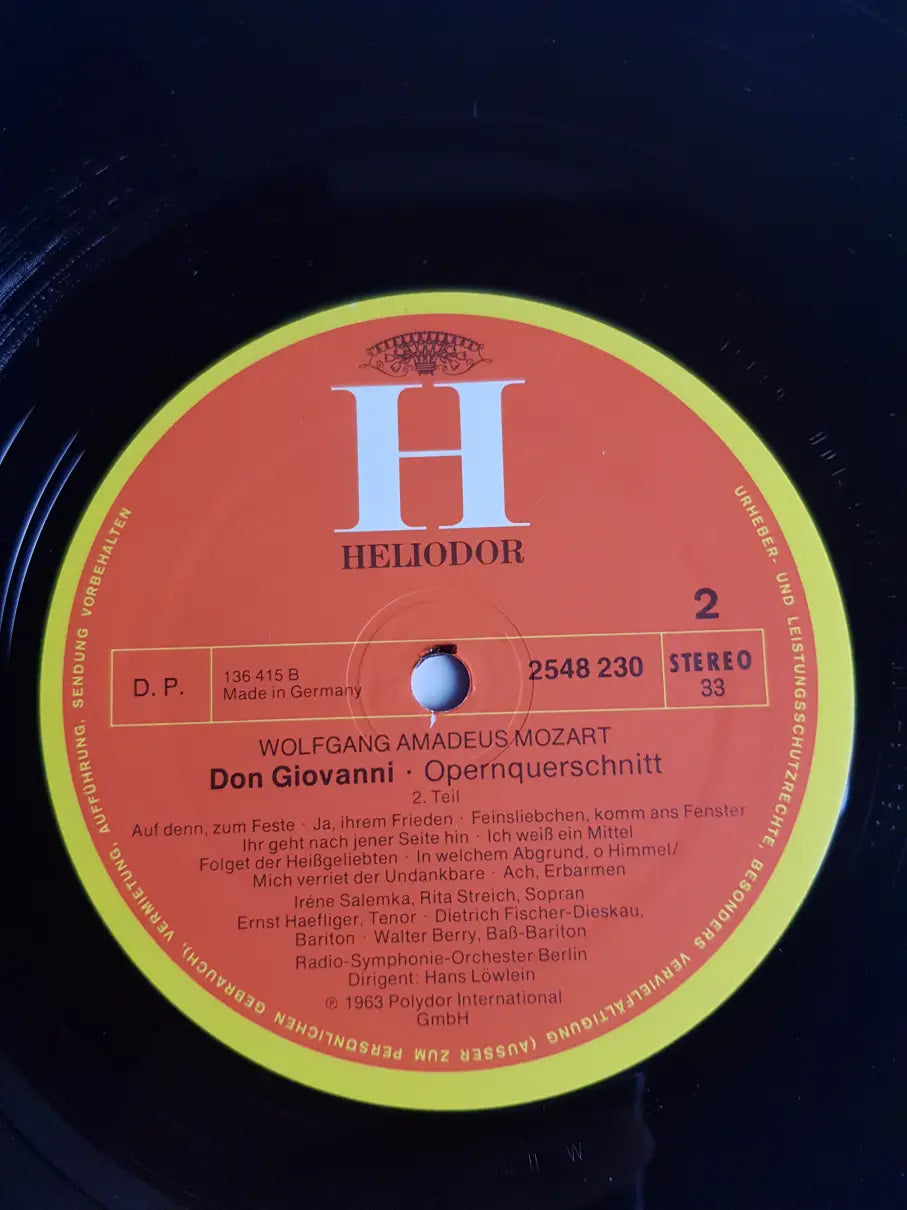 Mozart, Rita Streich, Ernst Haefliger, Dietrich Fischer-Dieskau, Walter Berry, Hans Löwlein – Don Giovanni (Querschnitt In Deutscher Sprache)