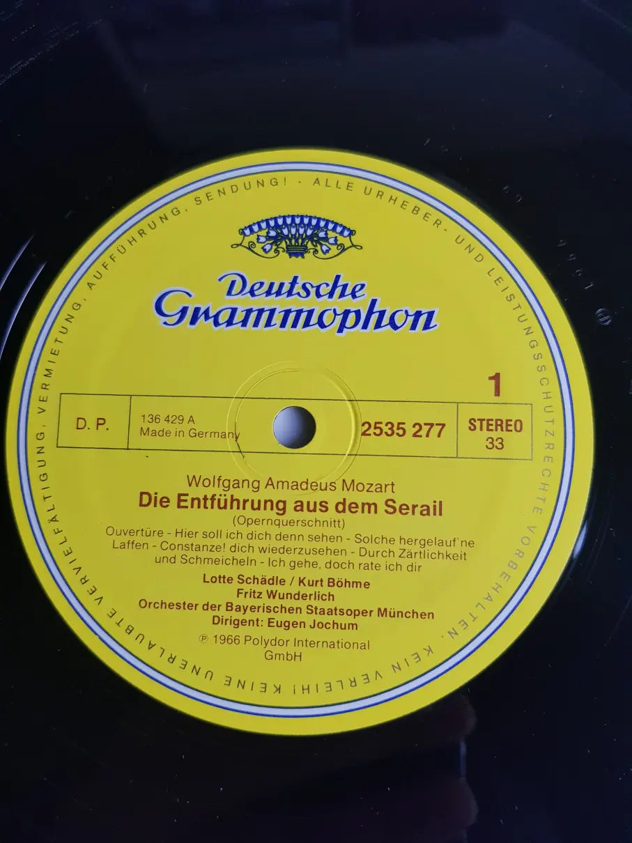 Mozart / Erika Köth, Lotte Schädle, Fritz Wunderlich, Friedrich Lenz, Kurt Böhme Dirigent: Eugen Jochum – Die Entführung Aus Dem Serail
