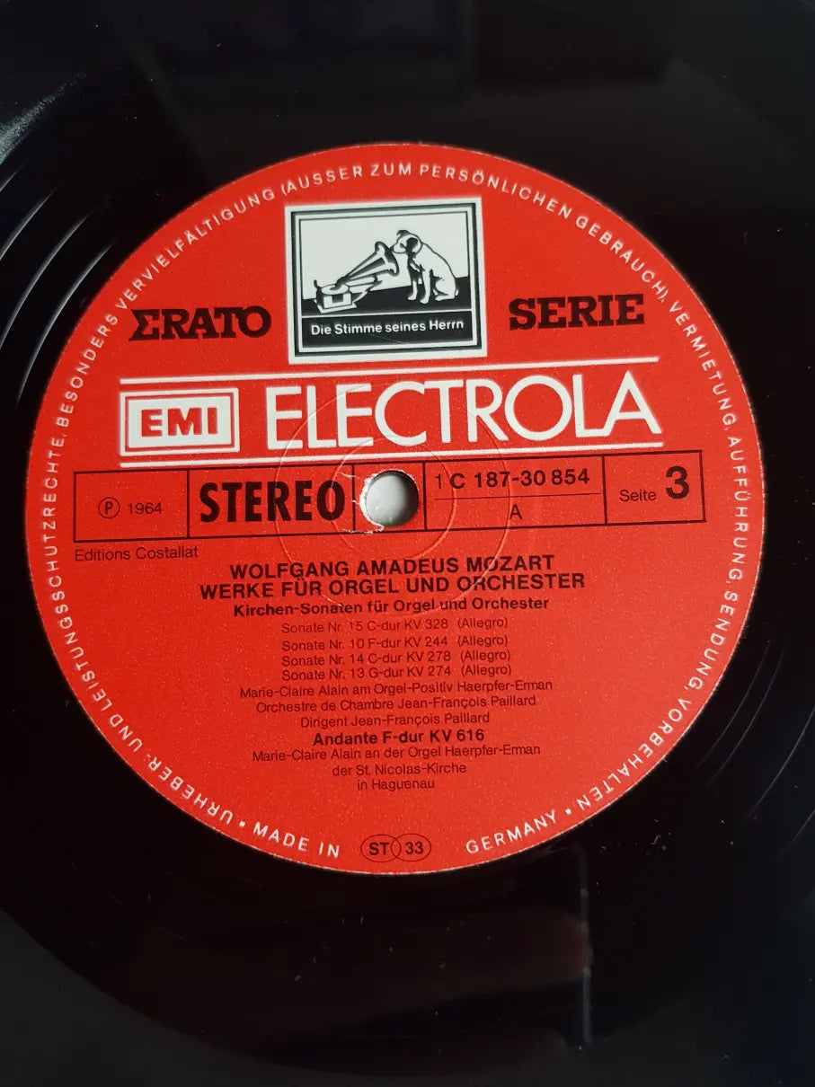 Wolfgang Amadeus Mozart, Marie-Claire Alain, Orchestre De Chambre Jean-François Paillard – Werke Für Orgel Und Orchester