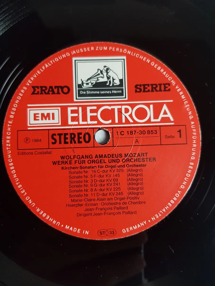 Wolfgang Amadeus Mozart, Marie-Claire Alain, Orchestre De Chambre Jean-François Paillard – Werke Für Orgel Und Orchester