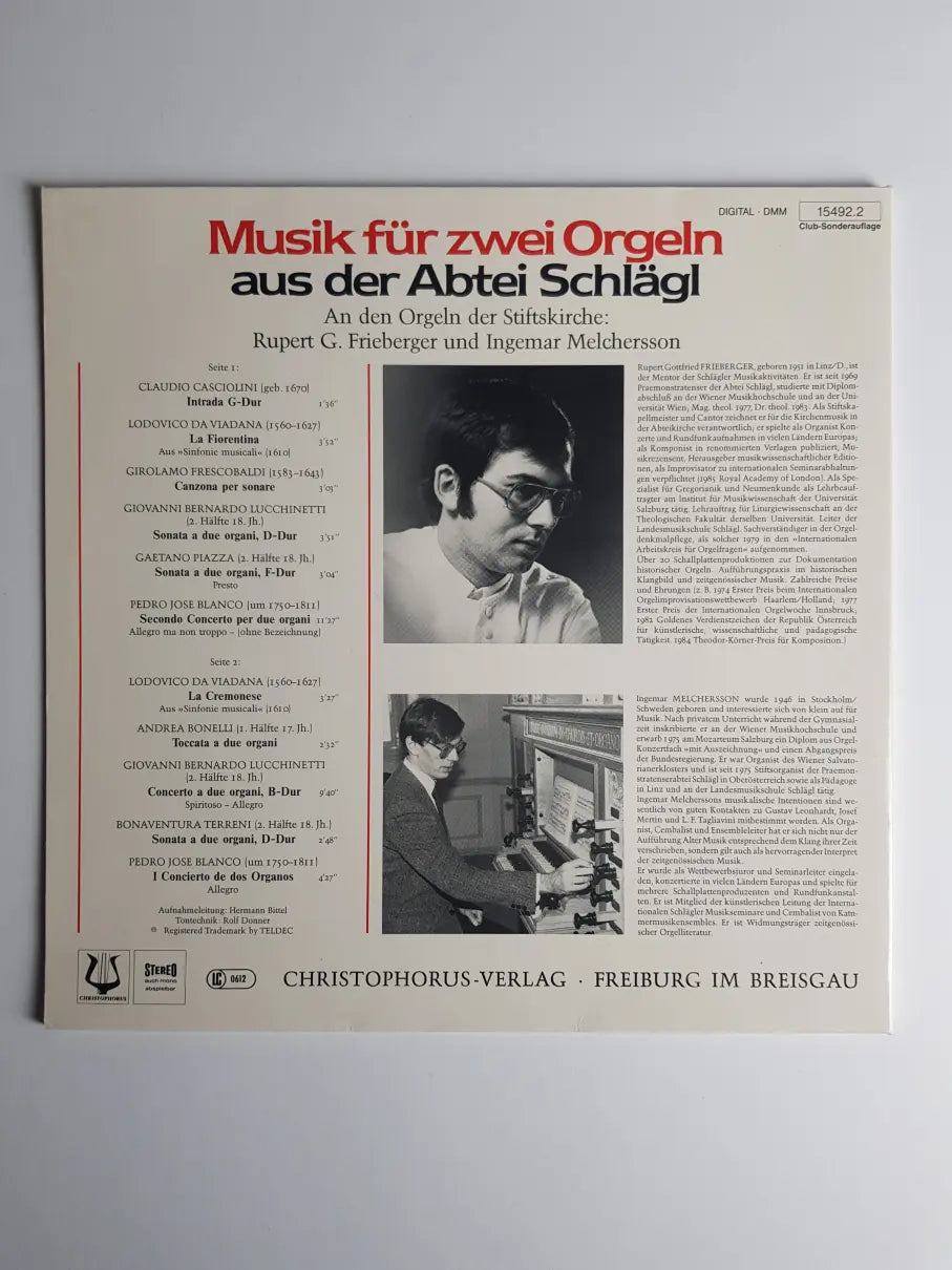 Rupert Gottfried Frieberger, Ingemar Melchersson – Musik Für Zwei Orgeln Aus Der Abtei Schlägl