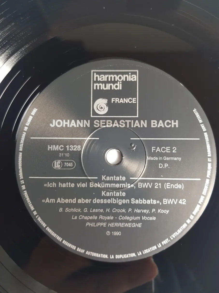 J.S. Bach - Barbara Schlick, Gérard Lesne, Howard Crook, Peter Harvey, Peter Kooy*, Collegium Vocale, La Chapelle Royale, Philippe Herreweghe – Ich Hatte Viel Bekümmernis - Kantaten BWV 21 & 42