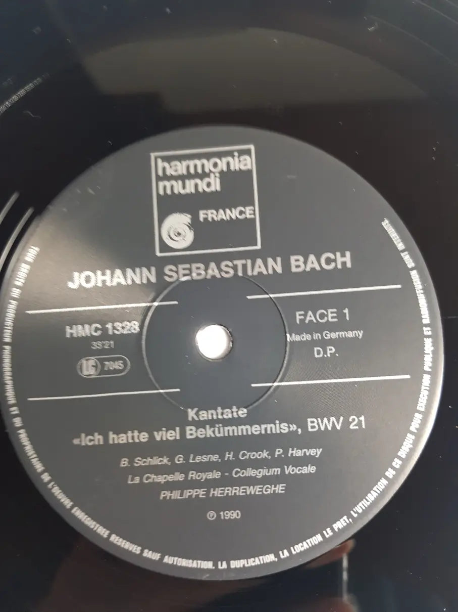 J.S. Bach - Barbara Schlick, Gérard Lesne, Howard Crook, Peter Harvey, Peter Kooy*, Collegium Vocale, La Chapelle Royale, Philippe Herreweghe – Ich Hatte Viel Bekümmernis - Kantaten BWV 21 & 42