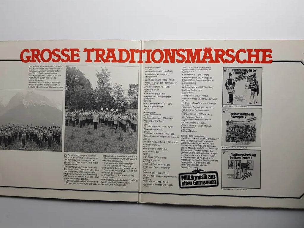 Stabsmusikkorps Der Bundeswehr , Leitung: Oberstleutnant Gerhard Scholz, Heeresmusikkorps Der 1. Gebirgsdivision , Leitung: Oberstleutnant Werner Zimmermann – Große Traditionsmärsche