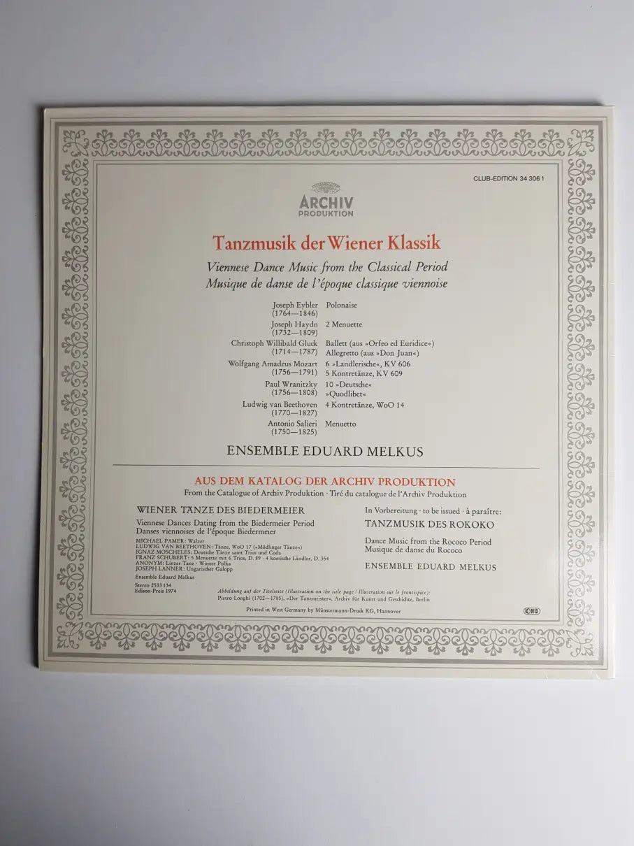 Ensemble Eduard Melkus – Tanzmusik Der Wiener Klassik