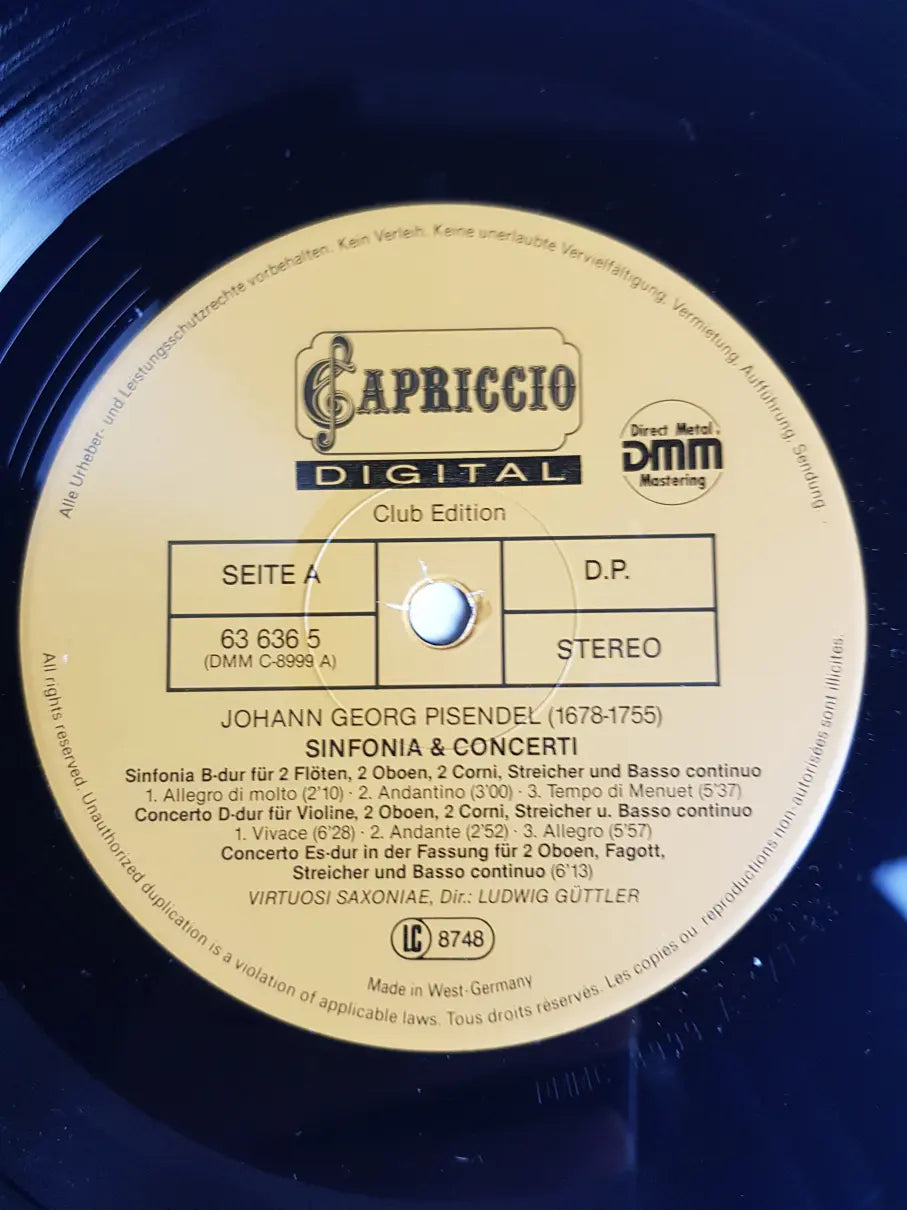 Johann Georg Pisendel, Virtuosi Saxoniae, Ludwig Güttler – Sinfonia & Concerti