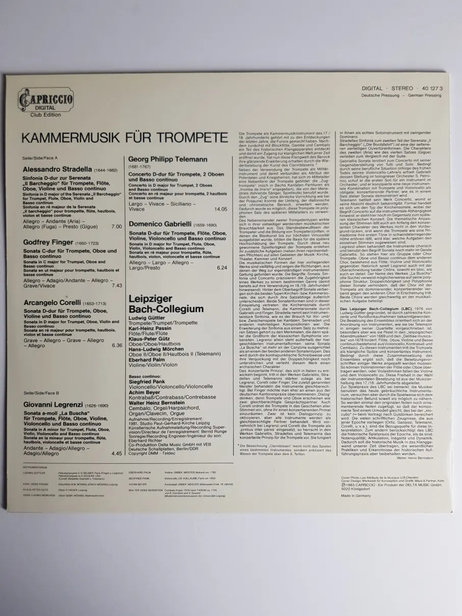 Leipziger Bach-Collegium – Kammermusik Für Trompete