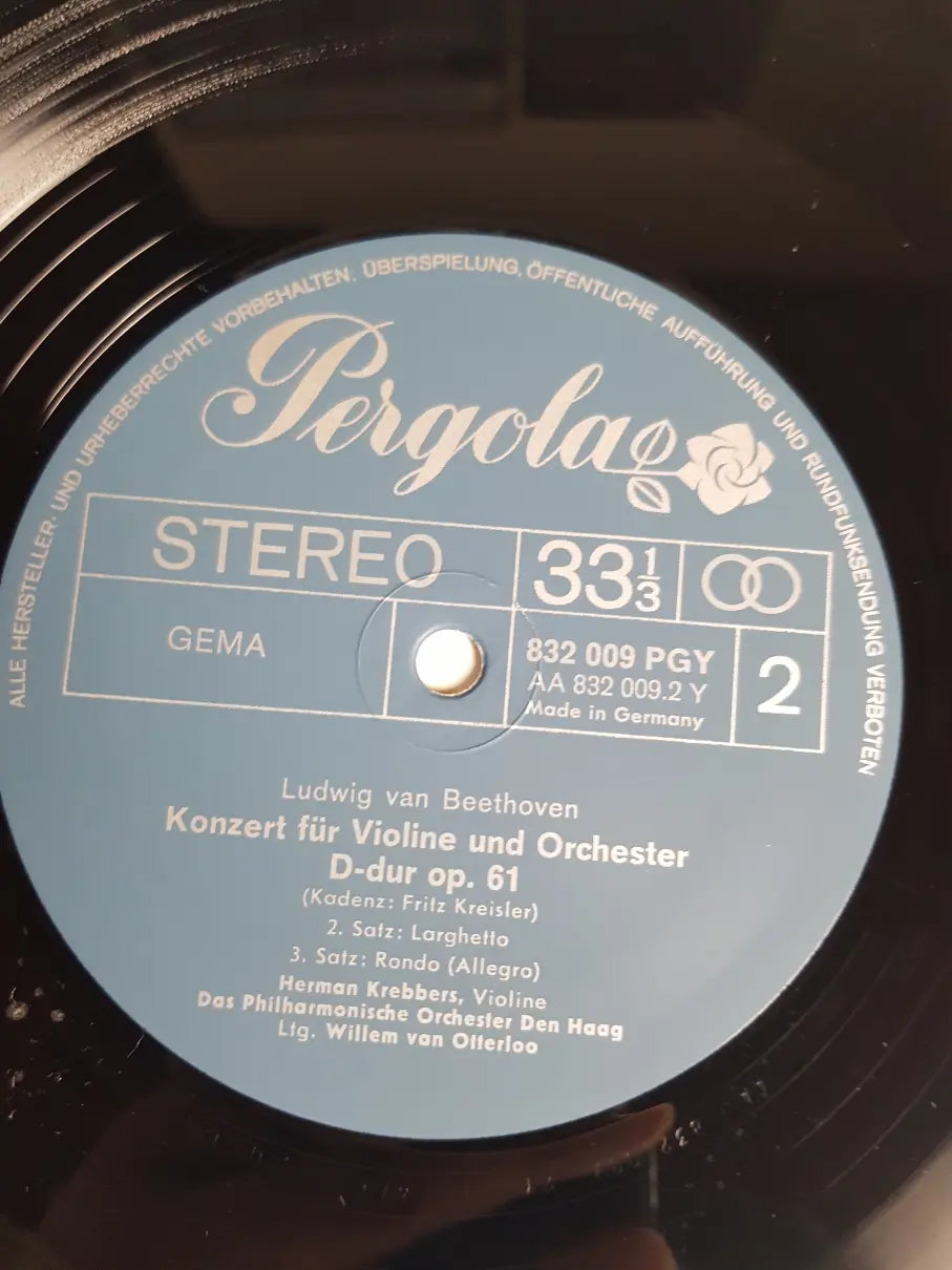 Beethoven - Herman Krebbers / Das Philharmonische Orchester Den Haag / Willem Van Otterloo – Violinkonzert D-Dur Op.61