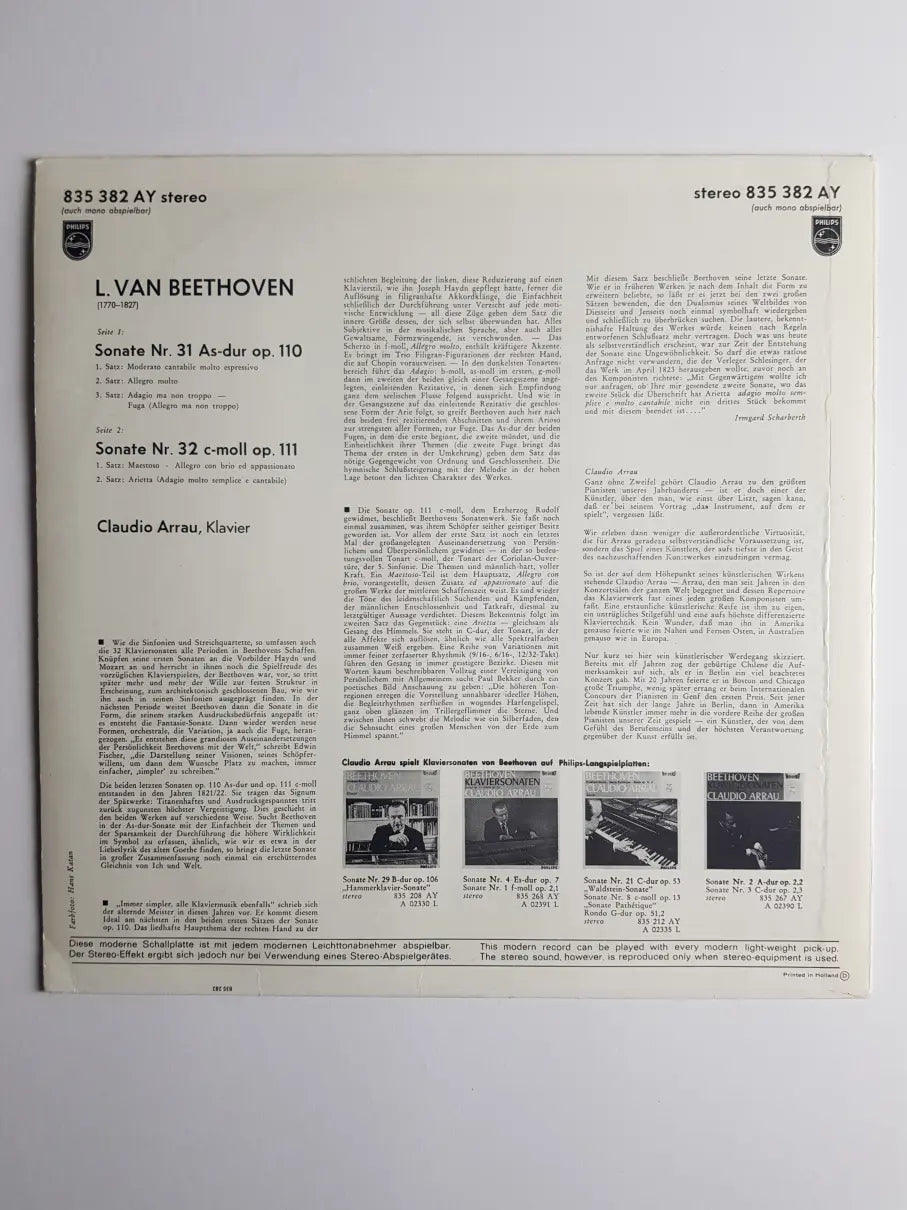 Beethoven / Claudio Arrau – Klaviersonaten OP.110 Und OP.111