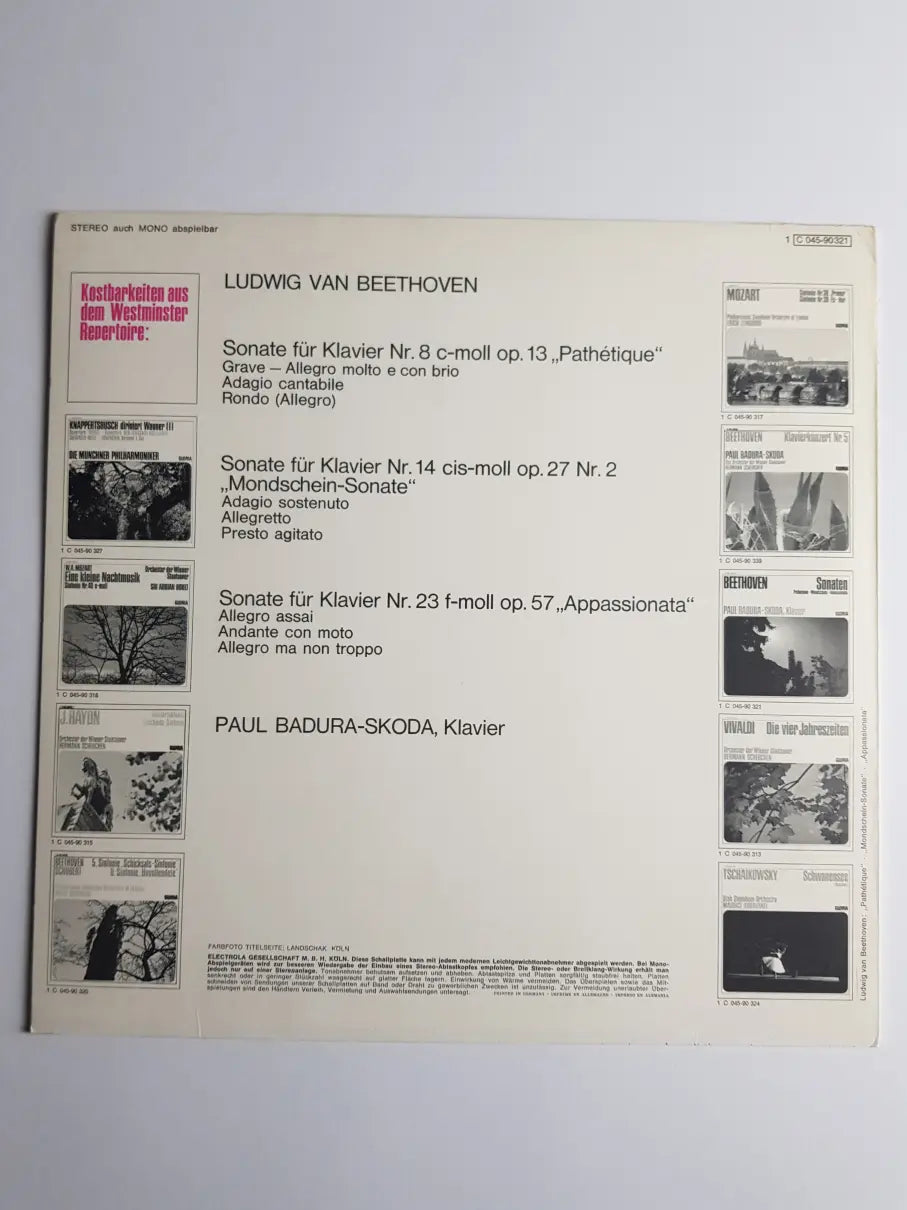 Beethoven, Paul Badura-Skoda – Sonaten (Pathetique - Mondschein - Appassionata)