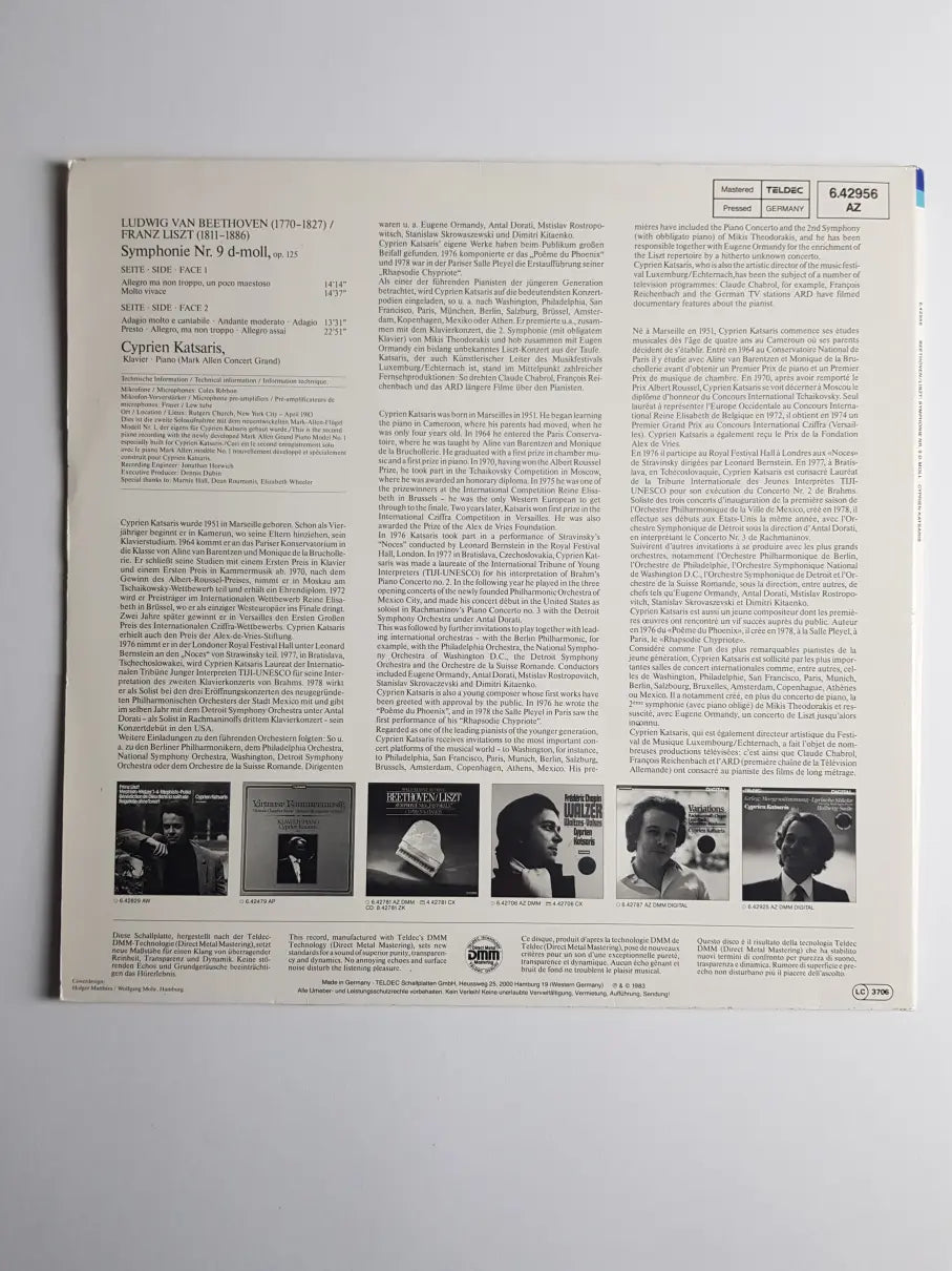Beethoven / Liszt, Cyprien Katsaris – Symphonie Nr.9 D-moll, Op. 125