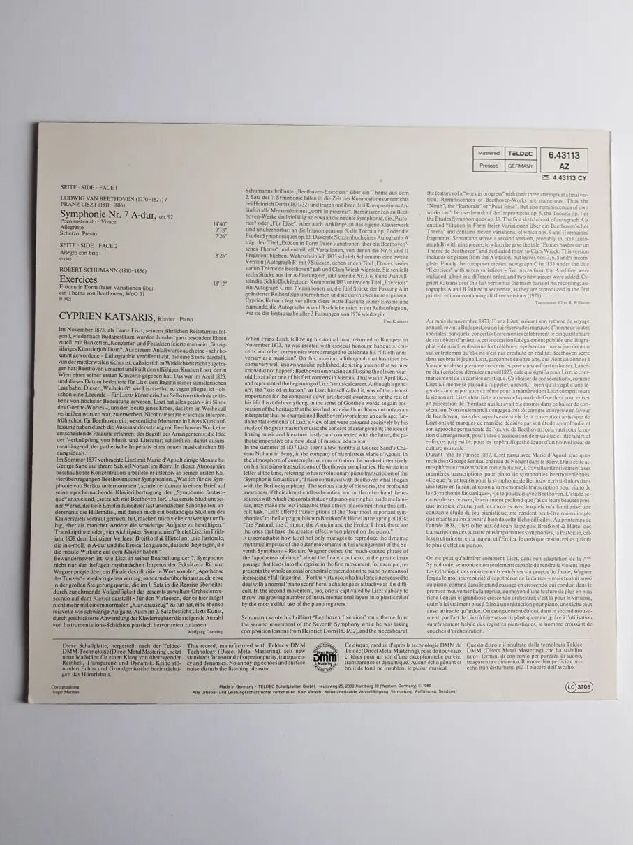 Beethoven / Liszt, Schumann, Cyprien Katsaris – Beethoven / Liszt: Symphonie Nr.7 - Schumann: Exercices